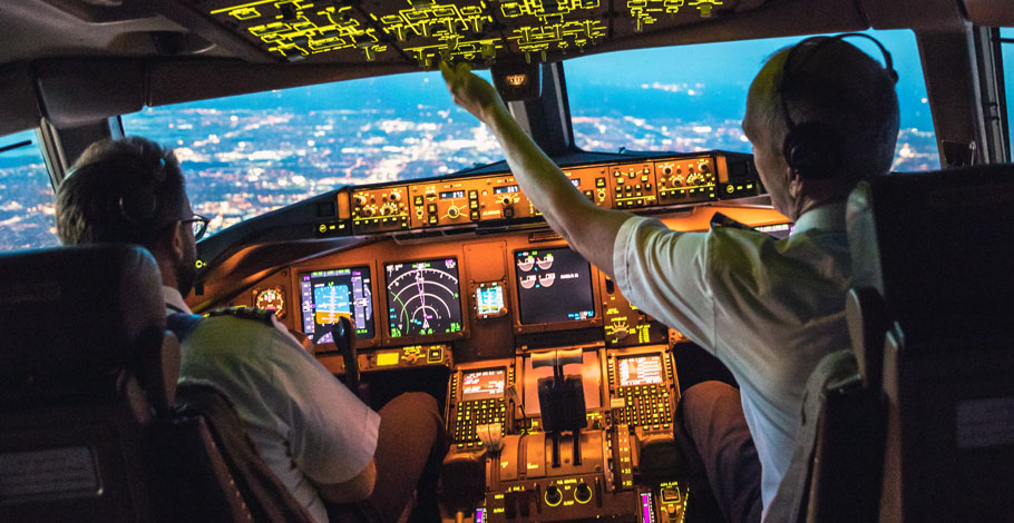 Image of an airline flight deck