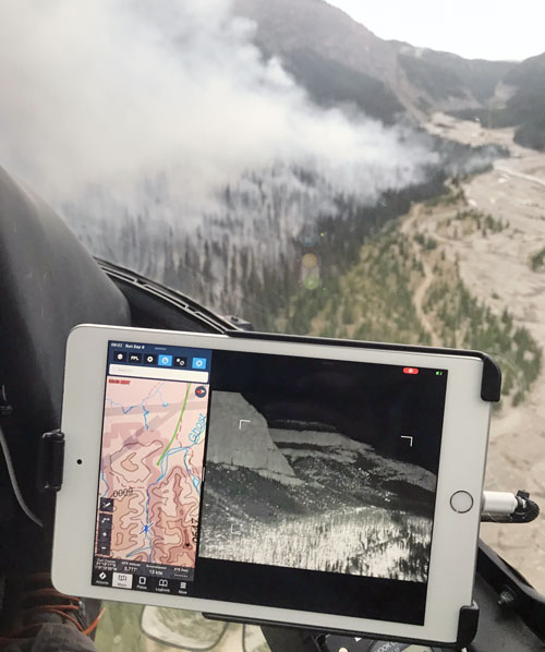 iPad showing EVS Display on Helicopter