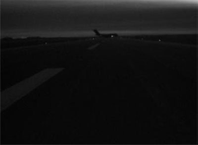 Tarmac view at night